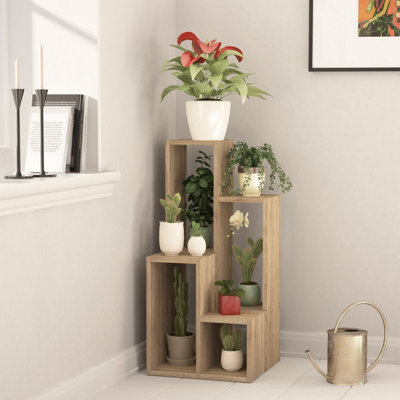 Decortie Sule Modern Plantstand Oak Multipurpose  H 89cm