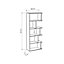 Decortie Tapi Modern Bookcase Display Unit Anthracite Grey Tall 159cm