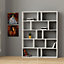 Decortie Tapi Modern Bookcase Display Unit Room Separator Set Of 2 White Tall 159cm