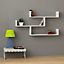 Decortie Tibet Wall Mounted Modern Bookcase Display Unit White W 119cm Wide