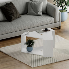 Decortie Trio Modern Coffee Table White Multipurpose  H 52cm