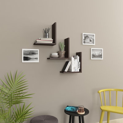 Decortie Wesley Modern Wall Shelf Dark Coffee