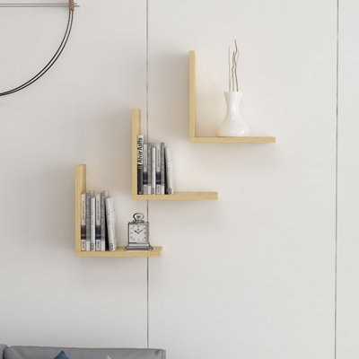 Decortie Wesley Modern Wall Shelf Oak