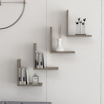 Decortie Wesson Modern Wall Shelf Dark Coffee