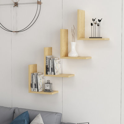 Decortie Wesson Modern Wall Shelf Oak