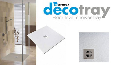 Decotray by Marmox - Polar White - 1000 x 1000 x 30mm - Centre Drain