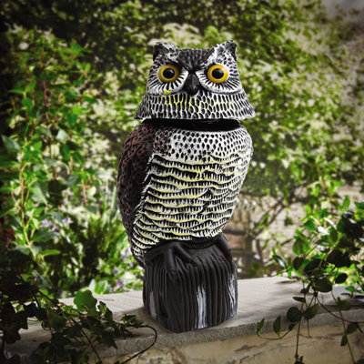 Decoy Owl Bird Scarer Lifelike Weatherproof Ornament with