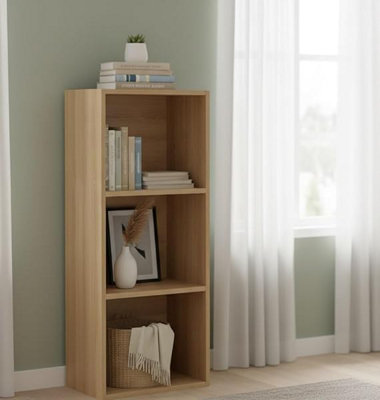 DEENZ 3-Compartment Wooden Bookcase Shelving Unit Open Luder Cubic ...