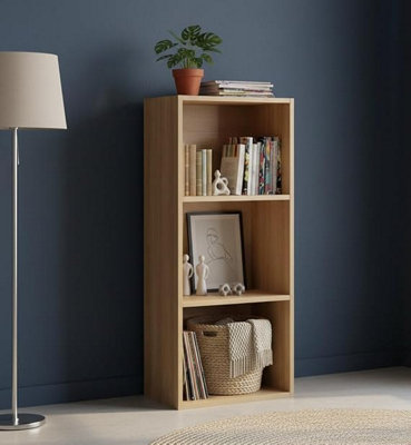 DEENZ 3-Compartment Wooden Bookcase Shelving Unit Open Luder Cubic ...