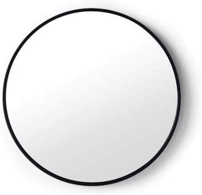 DEENZ 50Cm Large Round Black Wall Mounted Mirror Aluminium Frame Bathroom Mirror