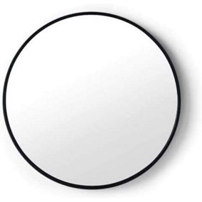 DEENZ 50Cm Large Round Black Wall Mounted Mirror Aluminium Frame Bathroom Mirror