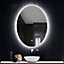 DEENZ 70X50 Cm LED Oval Lighted Bathroom Wall Mirror 3 Color Light Touch Switch With Fog Pad Illuminated Backlit L8032