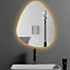 DEENZ 70X50cm LED Tear Drop Lighted Bathroom Wall Mirror 3 Color Light Touch Switch With Fog Pad Illuminated Backlit L8040