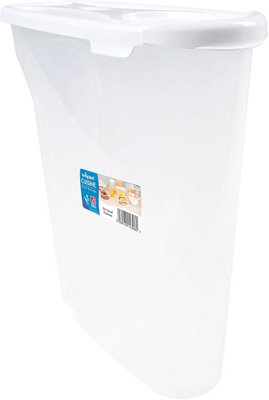 DEENZ Cereal Dispenser 5L Capacity White BPA-Free Plastic Clear Base ...