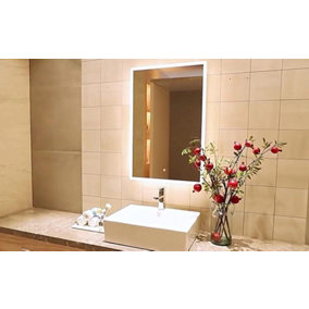 DEENZ Hd Quality Led Bathroom Mirror Lights Touch Switch Sensor Demister Pad Mirrors Border Lighting (70x50Cm)