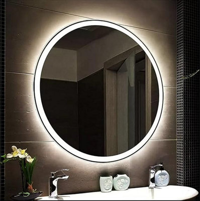 DEENZ Round Bathroom LED Mirror Lights Illuminated Demister Pad Antifog ...