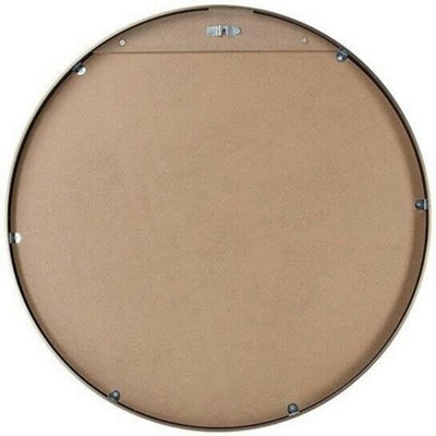 DEENZ Round Grey Wall Mirror Metal Frame Industrial Living Room Bathroom Hallway 60Cm