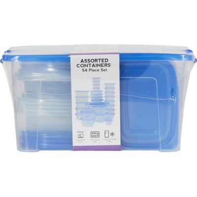 DEENZ Set Of 27 Assorted Food Storage Large Container Blue Lids With ...