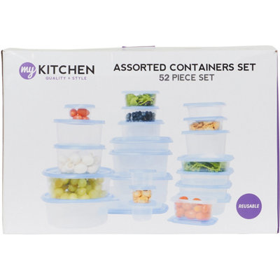 DEENZ Set Of 52 Polypropylene Assorted Food Storage Space-Saving ...