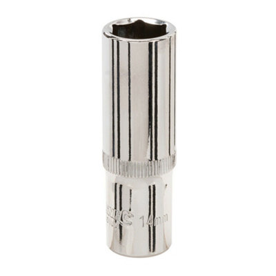 DEEP 14mm Socket Driver 6 Point 3/8" Ratchet Spanner Bit Steel Square Tool