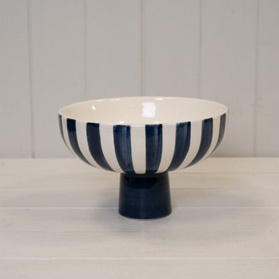 Deep Blue and White Ceramic Bowl
