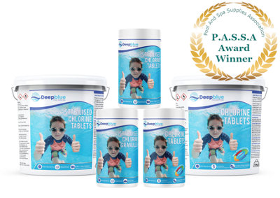 Deep Blue Pro Multifunctional 200g Chlorine Tablets 1 kg Long lasting stabilised clarifier