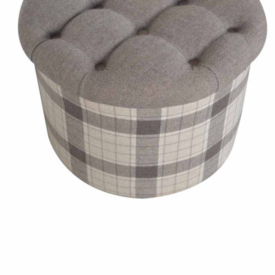 Checked footstool store