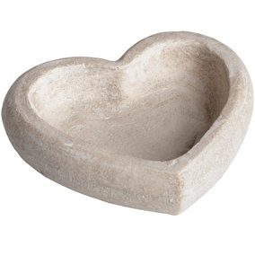Deep Heart Dish - Stone - L5 x W21 x H23 cm - Cream