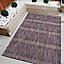 Deep Purple Durable Soft Plastic Mottled Flatweave Indoor Outdoor Area Rug 80x150cm