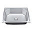 Deep Single Bowl Inset Stainless Steel Catering Kitchen Sink with Drainer W 600mm x D 450mm