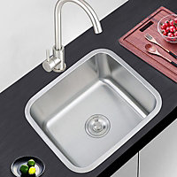 Deep Single Bowl Stainless Steel Catering Inset Kitchen Sink and Drainer 410mm x 360mm