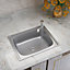Deep Single Bowl Stainless Steel Catering Inset Kitchen Sink and Drainer 495mm x 395 mm