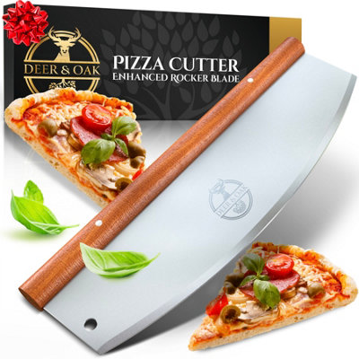 Deer & Oak 36cm Pizza Rocker Cutter - Ultra Sharp Stainless Steel Pizza ...
