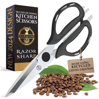 Deer & Oak Eco-Friendly Kitchen Scissors - 1 Pack Heavy-Duty Shears ...