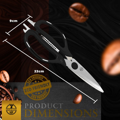Deer & Oak Eco-Friendly Kitchen Scissors - 1 Pack Heavy-Duty Shears ...