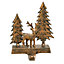 Deer Scene Stocking Holder - Iron - L10 x W15 x H19 cm - Antique Brass