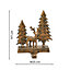 Deer Scene Stocking Holder - Iron - L10 x W15 x H19 cm - Antique Brass