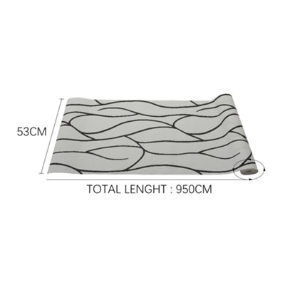 Deerskin Velvet Non-Woven Nordic Geometric Pattern Wallpaper Roll 950cm L x 53cm W
