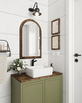 DeerValley Countertop Bathroom Sink,  Modern White Rectangle Wash Basin for Bathroom Cloakroom, 40.5 x 30.5 x 13cm