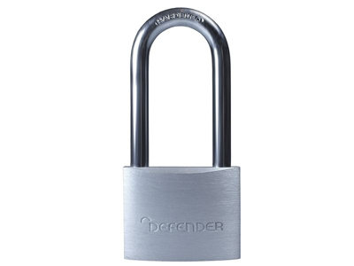 DEFENDER - Aluminium Padlock Keyed Alike Long Shackle 40mm