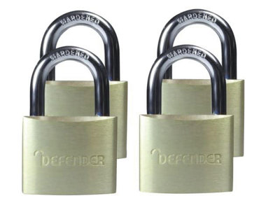 DEFENDER - Aluminium Padlock Quad Pack 40mm