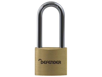 DEFENDER DFBP4/2.5 Brass Padlock Long Shackle 40mm DEFBP4LS