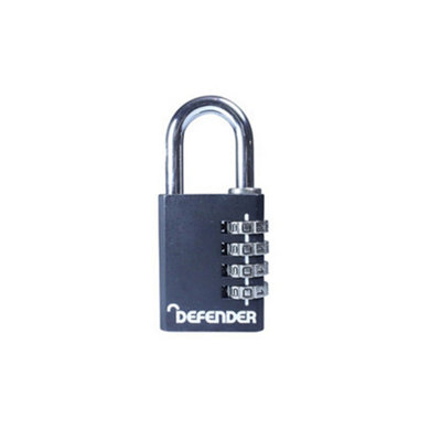 DEFENDER DFCOMBI40 Black Die-Cast Combination Padlock 40mm DEFCOMBI40