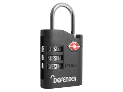 DEFENDER DFTSACOMBI135 TSA Combination Padlock 35mm DEFTSACOMB30