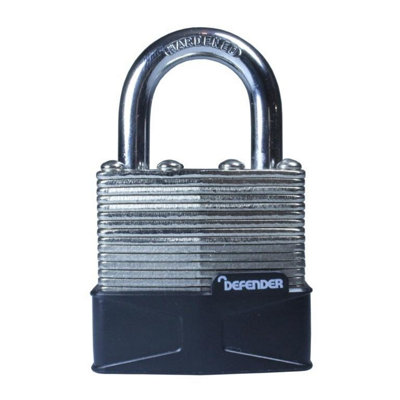 Defender Laminated Padlock Silver/Black (40mm) Price Comparisons | Compare The Build