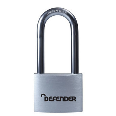 Defenders Aluminium Shackle Padlock Silver (40mm)