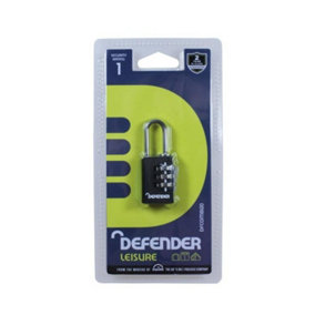 Defenders Combination Padlock Black (20mm)