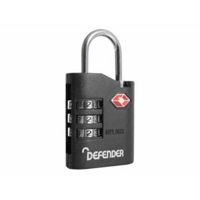 Defenders Combination Padlock Black/Silver (35mm)