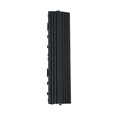 Dekco 1 Piece Black Composite Interlocking Straight Edging Tile 30cm x 7cm