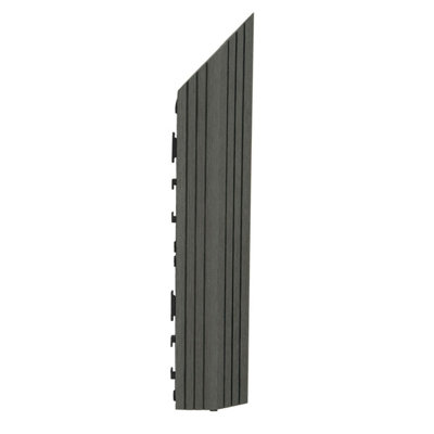 Dekco 1 Piece Grey Composite Interlocking Right Edging Tile 37cm x 7cm